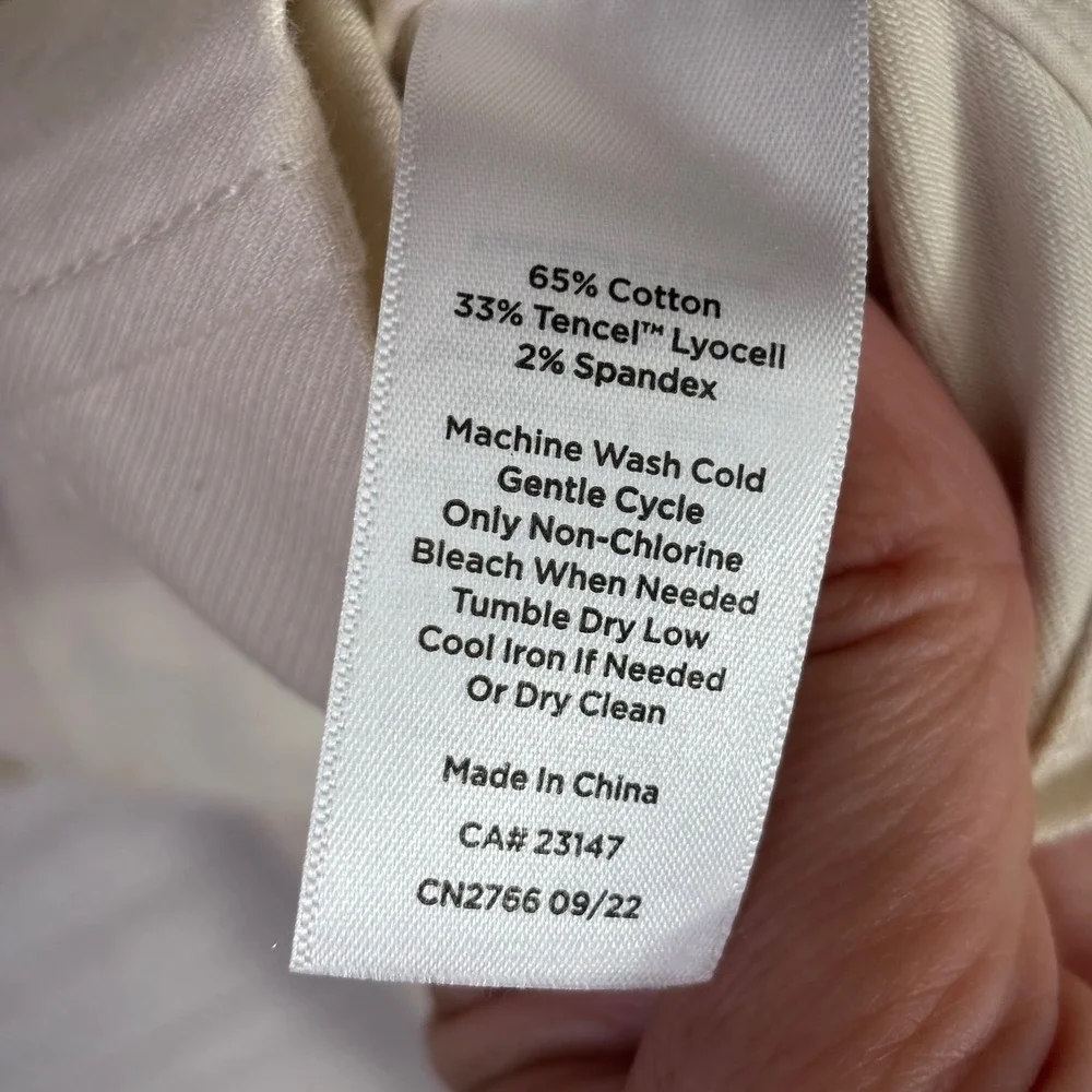 Talbots Petite Ivory Cotton Tencel Utility Field Jacket Cream Size MP Medium